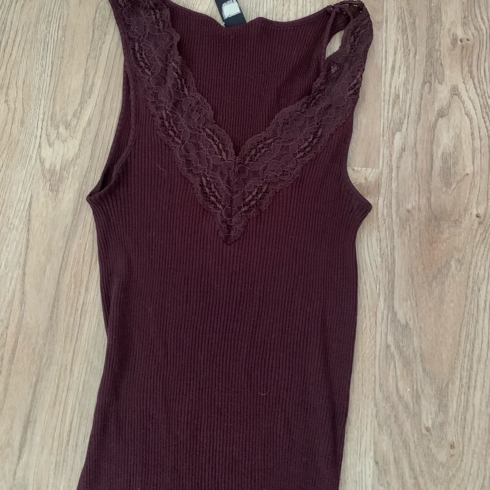 Burgundy Lace Crop Top